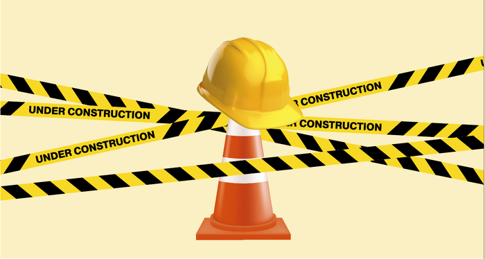 Stock beeld werk in uitvoering